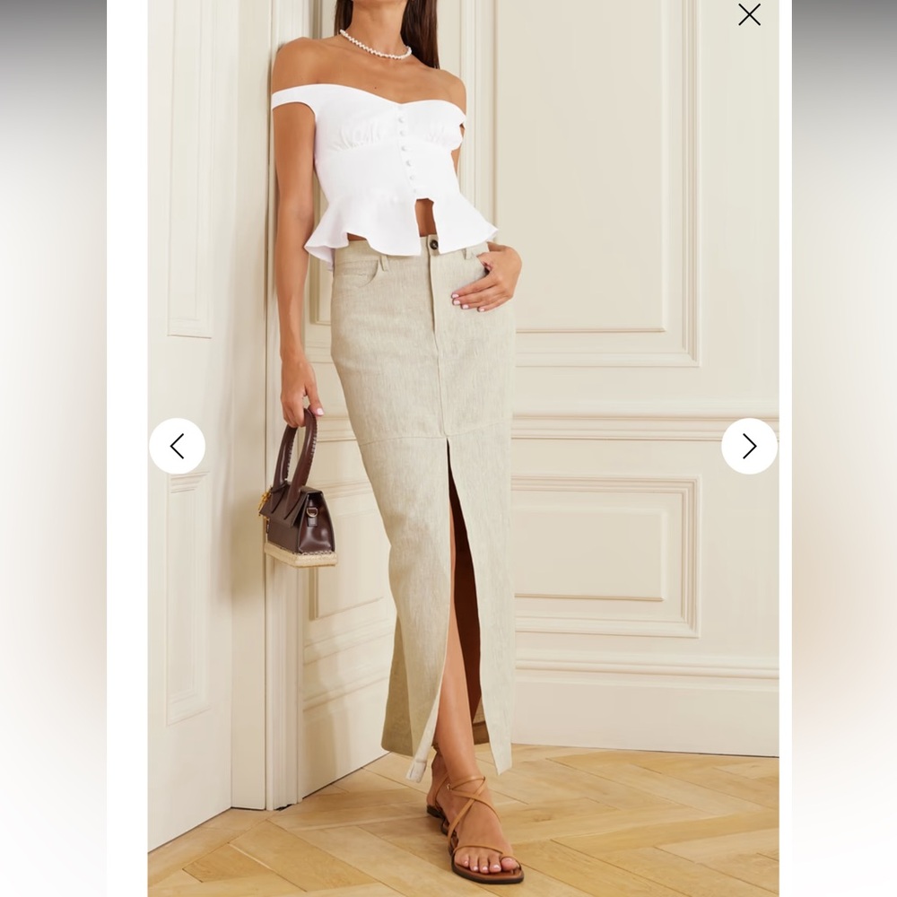 Reformation Tazz Paneled Linen Maxi Skirt